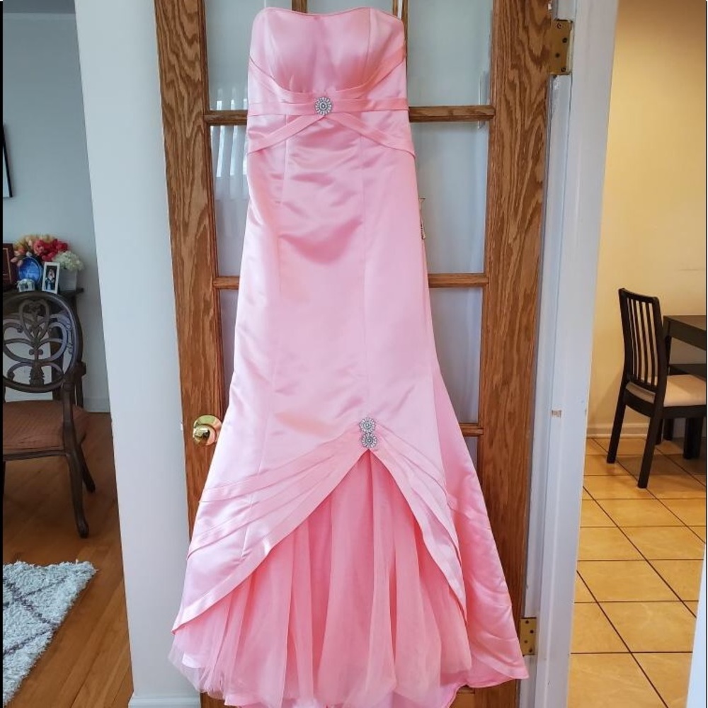 Strapless pink gown